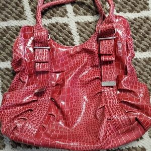 Red Crocodile look purse
